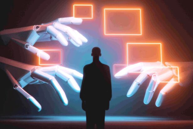 Human watching AI agent autonomously handle multiple computer tasks representing the shift from manual automation to agentic AI workflows