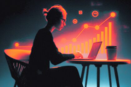 Freelancer building AI automation workflows on laptop representing the small business automation side hustle opportunity in 2026