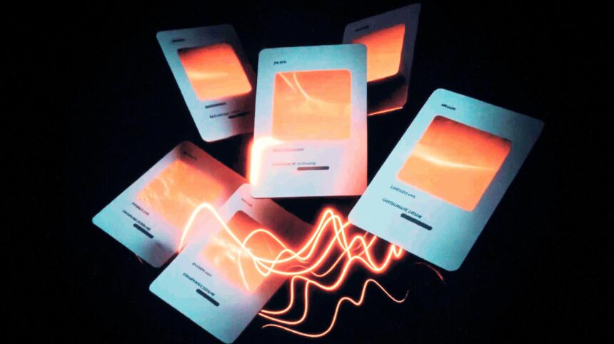 Floating AI digital products including templates ebooks and prompt packs representing the passive income opportunity in 2026