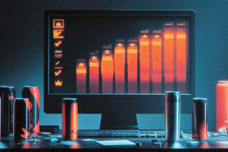 Office desk with AI token usage leaderboard on screen representing Meta's Claudeonomics competition