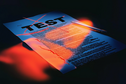 A printed quote with words crossed out and the word "test" added in the margin, illustrating how the viral Mythos claim distorted Warner's testimony.