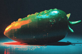 A jalapeño pepper etched with circuit patterns resting on a silicon wafer, representing OpenAI's custom Jalapeño chip.