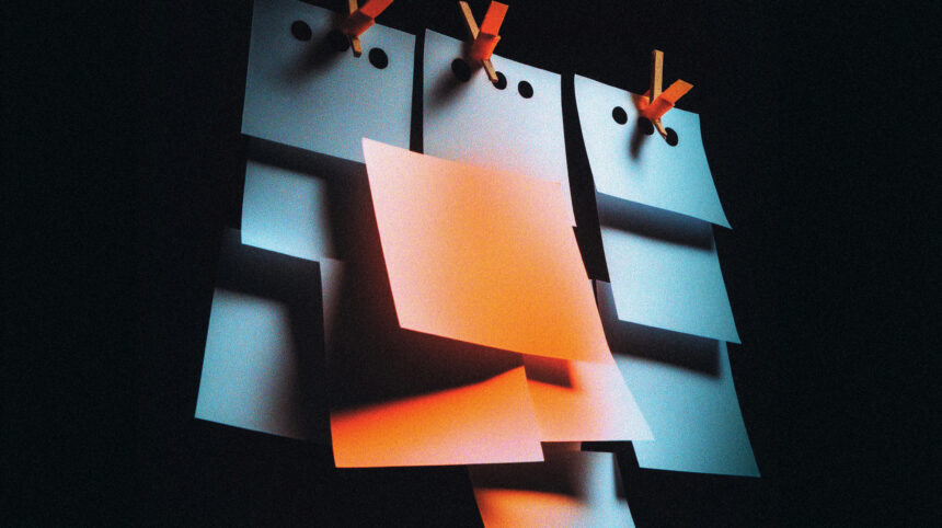 Paper cut collage of layered grids with one misaligned tile, illustrating a structural flaw in a cryptographic scheme